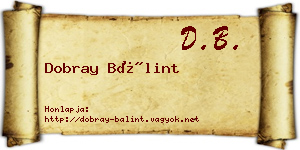 Dobray Bálint névjegykártya