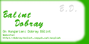 balint dobray business card